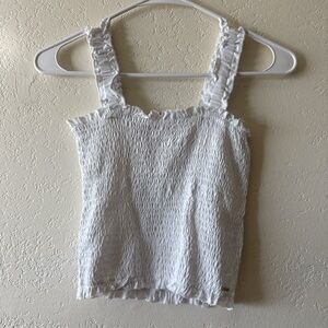 Guess White Smocked Ruffle Strap Camisole